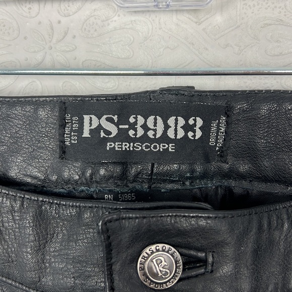 Vintage Periscope Genuine Leather Pants Black Biker Bikercore Motorcycle Bike - Picture 4 of 11